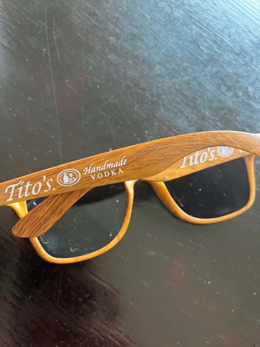 Tito’s Brown Wood-Effect Men's Sunglasses - Classic Wayfarer